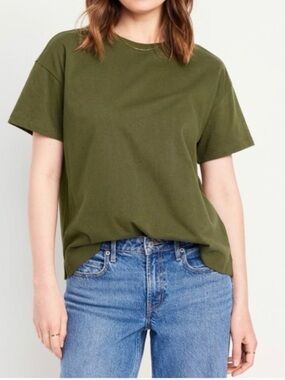Old Navy Vintage Crew Neck T-Shirt in Olive Green